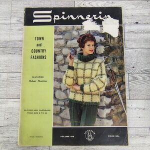 Vtg 1963 Spinnerin Knit Crochet Pattern Book Town & Country Fashions Vol 155 MCM